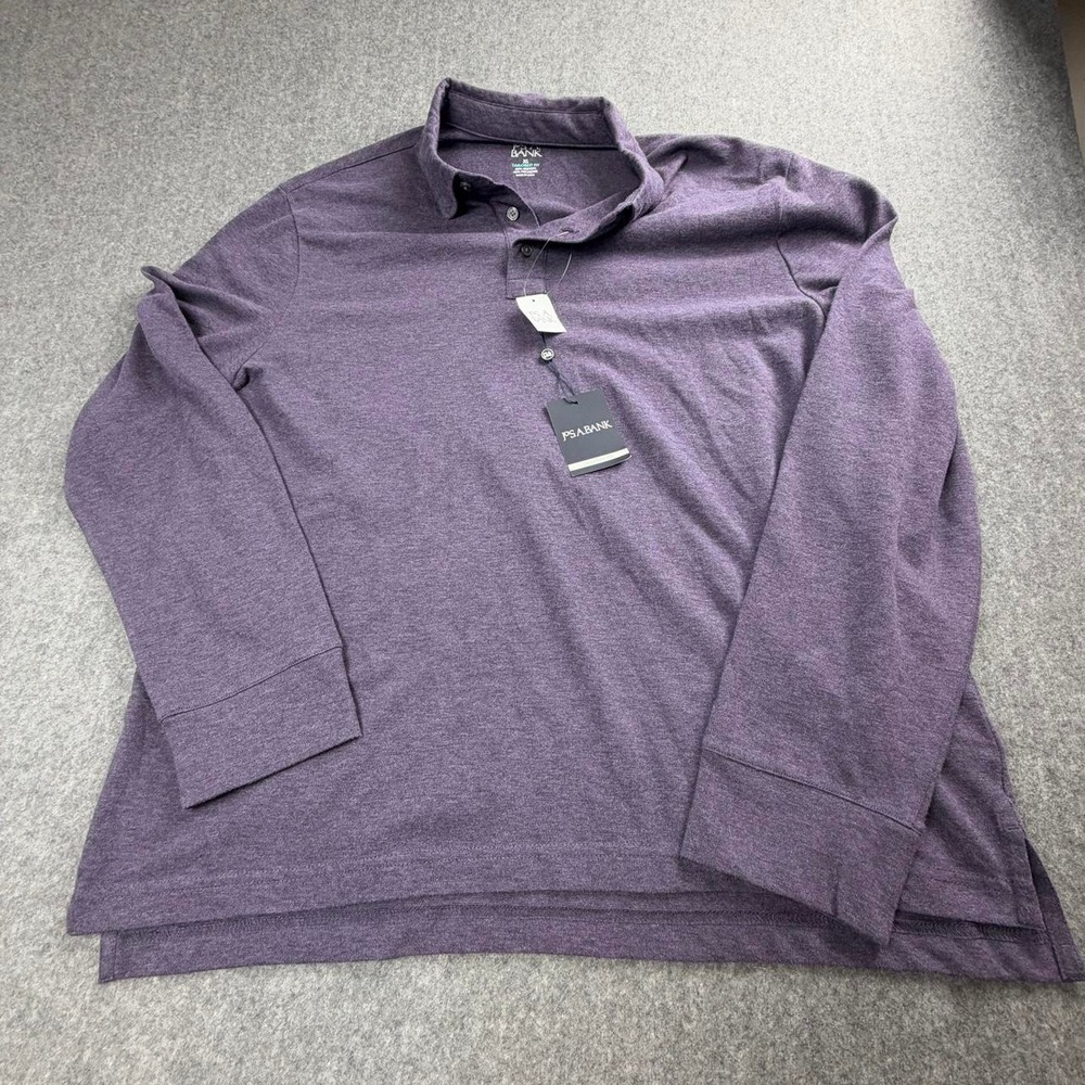 Jos. A. Bank Purple Heather Long Sleeve Polo Men's XL Preppy Tailored Fit NWT